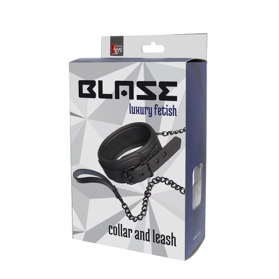 BDSM Blaze Collar And Chain Black - 1