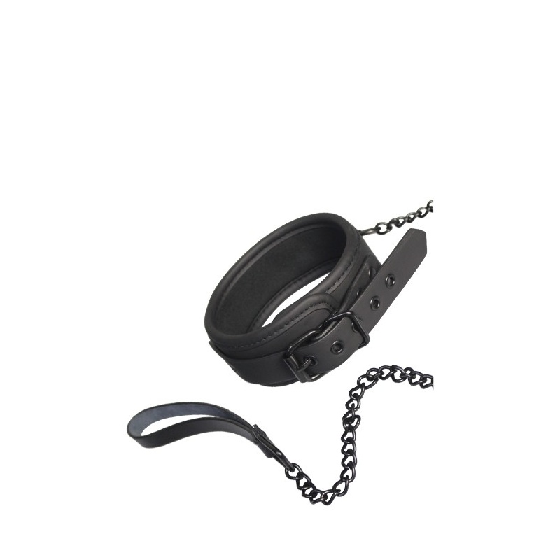 BDSM Blaze Collar And Chain Black - 2