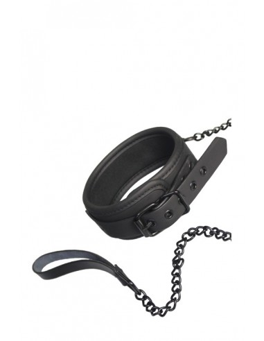 BDSM Blaze Collar And Chain Black - Chokery, obroże i smycze - 2