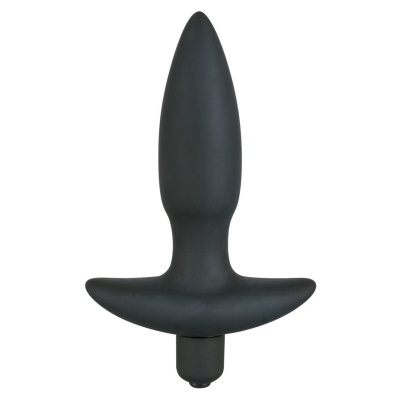 Korek analny z wibracją Black Velvets Small Plug — silikonowy, 5 stopni wibracji, długość 13 cm, średnica 1,9–2,7 cm - 1 2