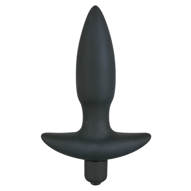 Korek analny z wibracją Black Velvets Small Plug — silikonowy, 5 stopni wibracji, długość 13 cm, średnica 1,9–2,7 cm - 2