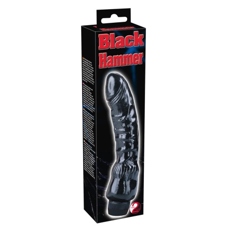 Vibrator Black Hammer — realistyczna rzeźba anatomiczna, pokrętło płynnej regulacji mocy, 22 cm - 2
