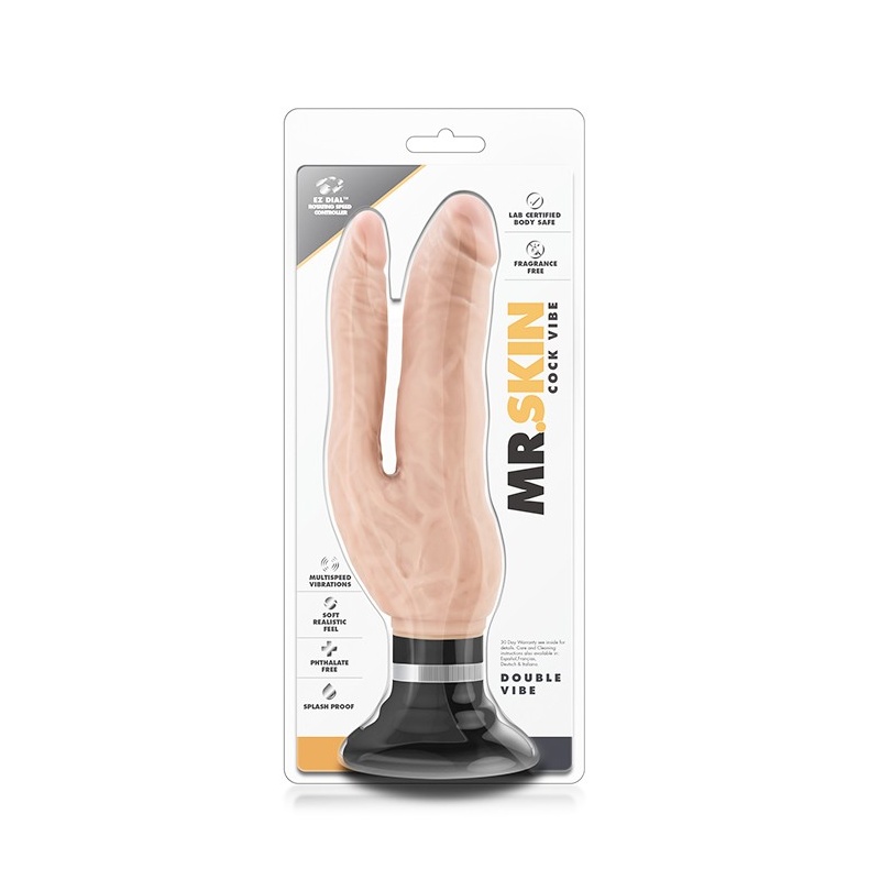 Wibrator podwójny Cock Vibes Double Vibe z regulacją EZ Dial i przyssawką, 17,8 cm - 2