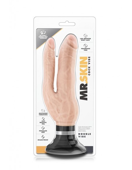 Wibrator-MR. SKIN COCK VIBES DOUBLE VIBE BEIGE - Wibratory wielofunkcyjne - 2
