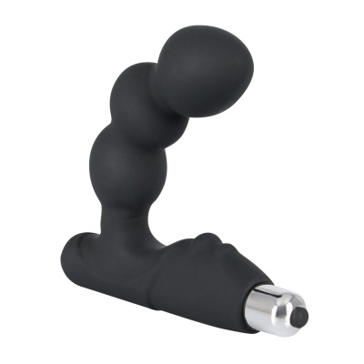 Stymulator prostaty Rebel – zakrzywiony wibrator punktu P z kulowymi segmentami wtyczka 11 cm, średnica 1,7–3,6 cm - 1 2