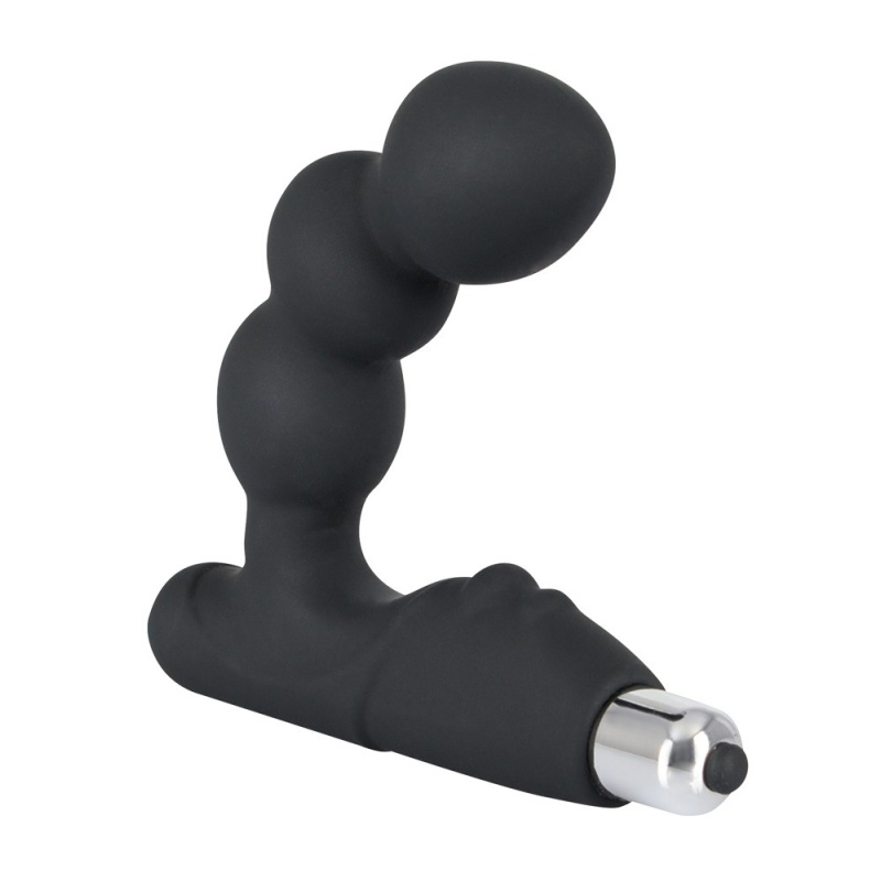Stymulator prostaty Rebel – zakrzywiony wibrator punktu P z kulowymi segmentami wtyczka 11 cm, średnica 1,7–3,6 cm - 2