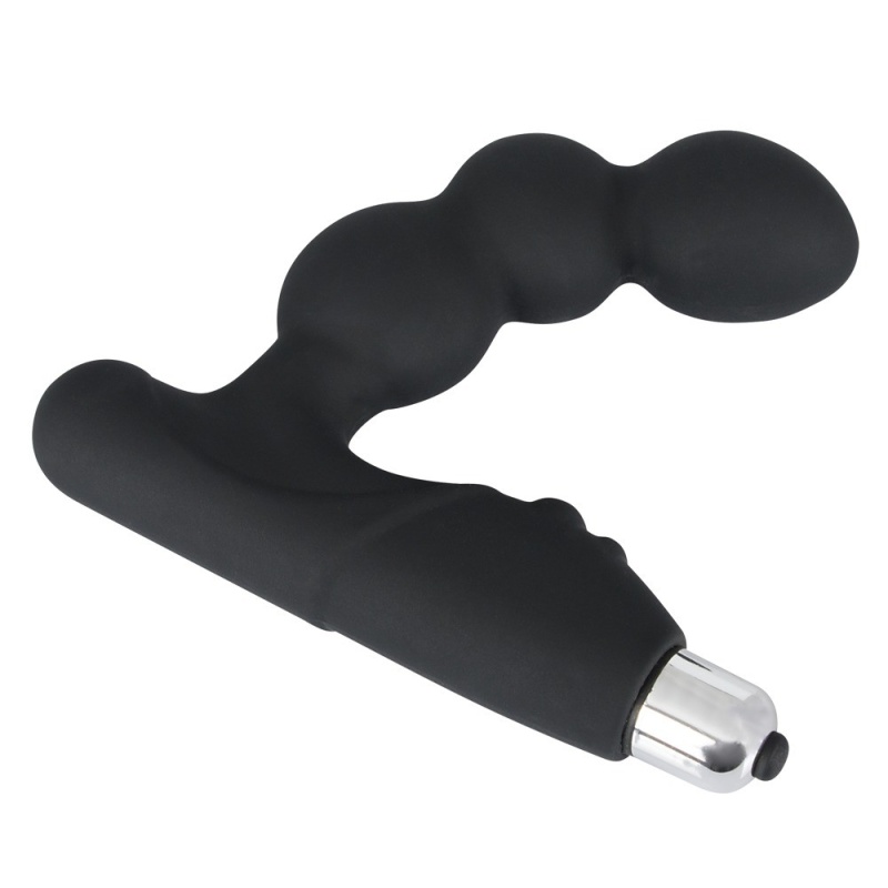 Stymulator prostaty Rebel – zakrzywiony wibrator punktu P z kulowymi segmentami wtyczka 11 cm, średnica 1,7–3,6 cm - 3