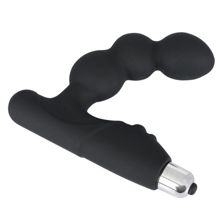 Stymulator prostaty Rebel – zakrzywiony wibrator punktu P z kulowymi segmentami wtyczka 11 cm, średnica 1,7–3,6 cm - 3