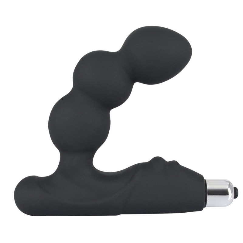 Stymulator prostaty Rebel – zakrzywiony wibrator punktu P z kulowymi segmentami wtyczka 11 cm, średnica 1,7–3,6 cm - 4