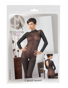 Catsuit with Lace Collar S/M - Bodystocking - 1