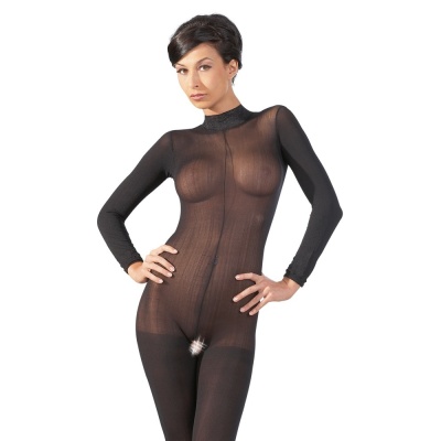 Catsuit with Lace Collar - 1 2