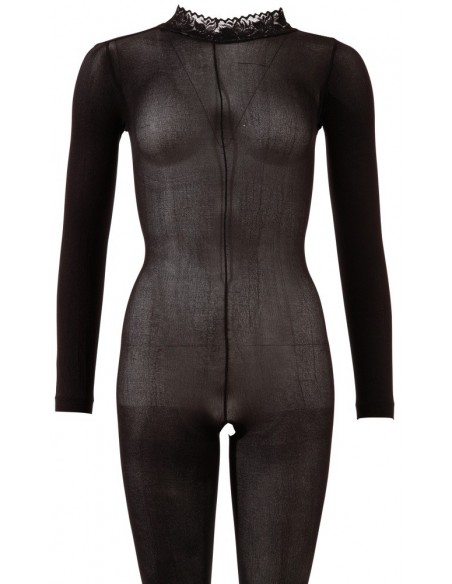 Catsuit with Lace Collar S/M - Bodystocking - 4