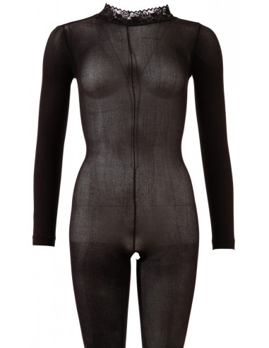 Catsuit with Lace Collar S/M - Bodystocking - 5
