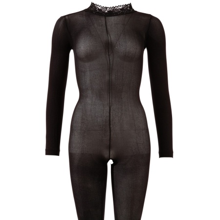Catsuit with Lace Collar - 5