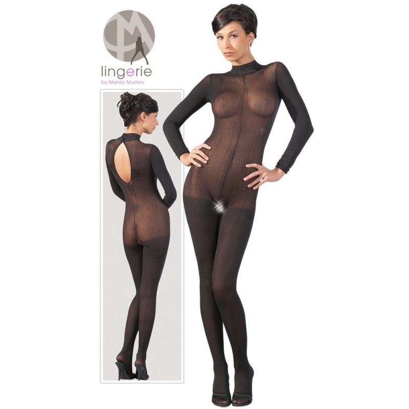 Catsuit with Lace Collar - 8