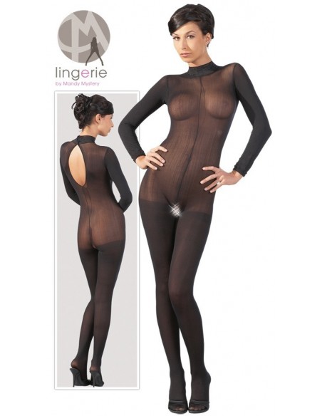 Catsuit with Lace Collar S/M - Bodystocking - 8
