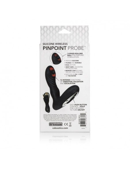 Plug/vibr-WIRELESS PINPOINT PROBE BLACK - Kulki i korki analne wibrujące - 6