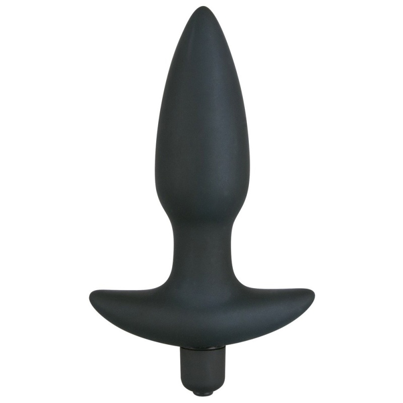 Wtyczka analna wibrująca Black Velvet Vibr Medium – 5 stopni wibracji, uchwyt T, silikon, 15 cm - 2