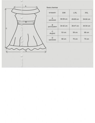 Bielizna-Flores koszulka i stringi czarna  S/M - Koszule nocne - 5
