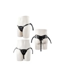 Regulowana uprząż do wibratora Black PU Harness z pierścieniami 40 mm i 54 mm - 2