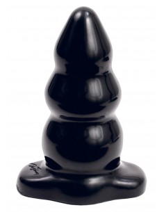 Plug-TRIPLE RIPPLE BUTT PLUG BLACK L - Korki analne silikonowe - 1 2