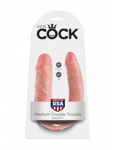 Dildo-COCK DOUBLE TROUBLE M FLESH - Dilda podwójne - 1 2