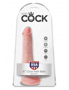 Dildo-KING COCK 6"" COCK WITH BALLS FLESH - Dilda realistyczne - 1 2
