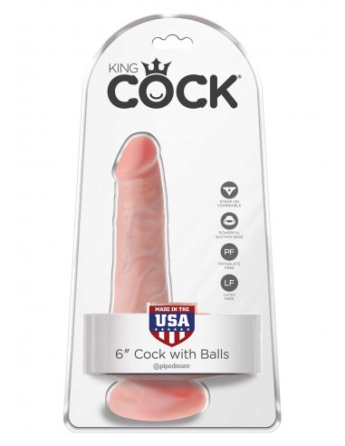 Dildo-KING COCK 6"" COCK WITH BALLS FLESH - Dilda realistyczne - 2