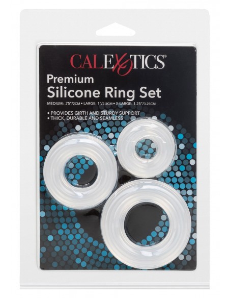 Zestaw pierścieni na penisa PREMIUM SILICONE RING SET - Pierścienie erekcyjne niewibrujące - 2