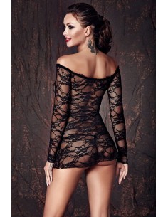 Bielizna-Lynette black chemise S (halka/string) - Koszule nocne - 1