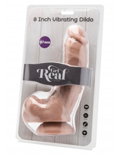 Dildo-COCK 8 INCH W/ BALLS FLESH VIBR. - Wibratory Realistyczne - 1 2