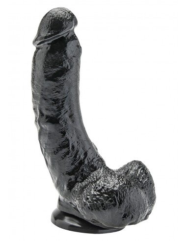 Dildo-COCK 8 INCH W/ BALLS BLACK - Dilda realistyczne - 1