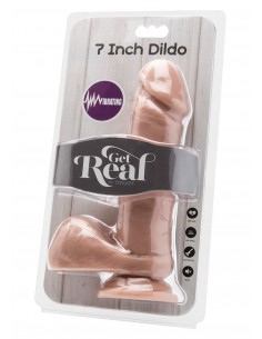 Dildo-COCK 7 INCH W/ BALLS FLESH VIBR. - Wibratory Realistyczne - 1 2