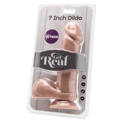 Wibrator Get Real 17,8 cm z przyssawką i wibracjami - 1 2