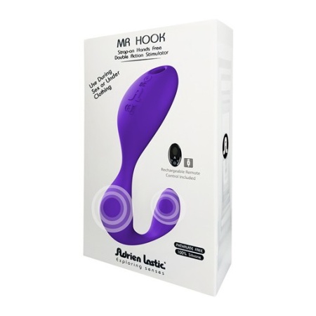 Stymulator-Wibrator Mr.HOOK+LRS podwójny z regulowaną opaską i zdalnym sterowaniem - 1