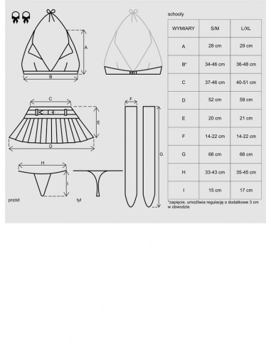Bielizna-Schooly kostium 5-częściowy  S/M - Kostiumy i przebrania erotyczne - 8