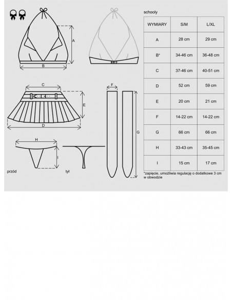 Bielizna-Schooly kostium 5-częściowy  S/M - Kostiumy i przebrania erotyczne - 8