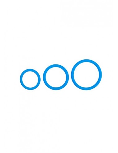 Zestaw pierścieni na penisa Cock Ring Set Blue - Pierścienie erekcyjne niewibrujące - 1