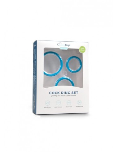 Zestaw pierścieni na penisa Cock Ring Set Blue - Pierścienie erekcyjne niewibrujące - 2