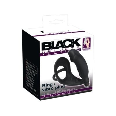 Wibrujący plug analny z pierścieniem na penisa ORION Vibrating Silicone Plug, silikon z powłoką PU, długość całkowita 13,5 cm - 1