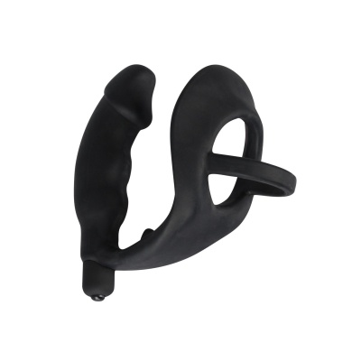 Wibrujący plug analny z pierścieniem na penisa ORION Vibrating Silicone Plug, silikon z powłoką PU, długość całkowita 13,5 cm - 1 2