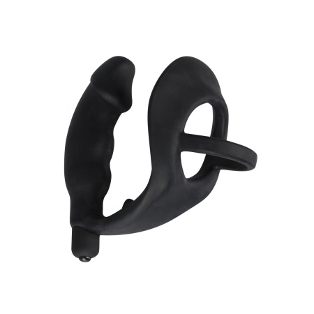 Wibrujący plug analny z pierścieniem na penisa ORION Vibrating Silicone Plug, silikon z powłoką PU, długość całkowita 13,5 cm - 2