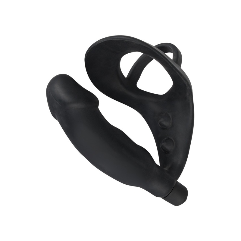 Wibrujący plug analny z pierścieniem na penisa ORION Vibrating Silicone Plug, silikon z powłoką PU, długość całkowita 13,5 cm - 4