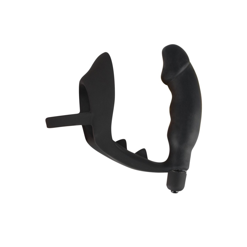 Wibrujący plug analny z pierścieniem na penisa ORION Vibrating Silicone Plug, silikon z powłoką PU, długość całkowita 13,5 cm - 5