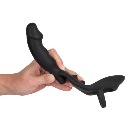 Wibrujący plug analny z pierścieniem na penisa ORION Vibrating Silicone Plug, silikon z powłoką PU, długość całkowita 13,5 cm - 6