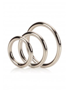 Zestaw pierścieni na penisa SILVER RING 3 PIECE SET - Pierścienie erekcyjne niewibrujące - 1
