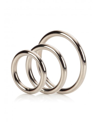 Zestaw pierścieni na penisa SILVER RING 3 PIECE SET - Pierścienie erekcyjne niewibrujące - 1