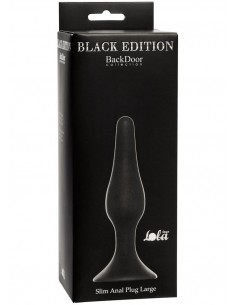 Plug-Slim Anal Plug Large Black - Korki analne silikonowe - 1
