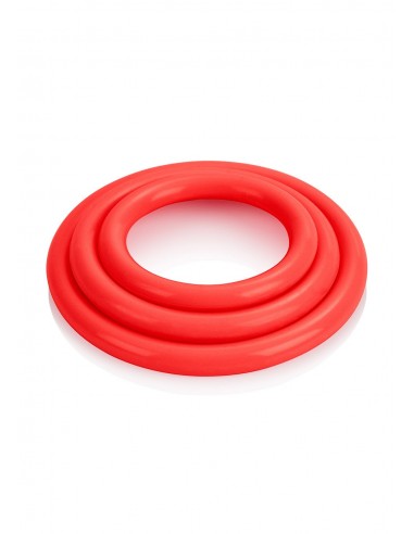 Pierścień na Penisa TRI-RINGS RED - Pierścienie erekcyjne niewibrujące - 5