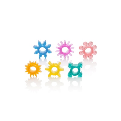 Zestaw 6 teksturowanych pierścieni erekcyjnych Senso 6 Pack Multicolor, średnica 2 cm - 1
